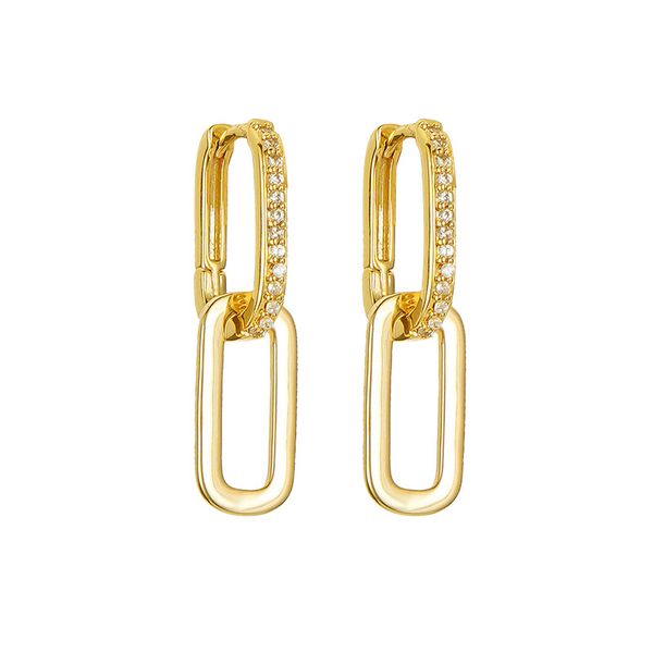 ZELTRYN Electroplated Creative Zircon-Embedded Stud Earrings