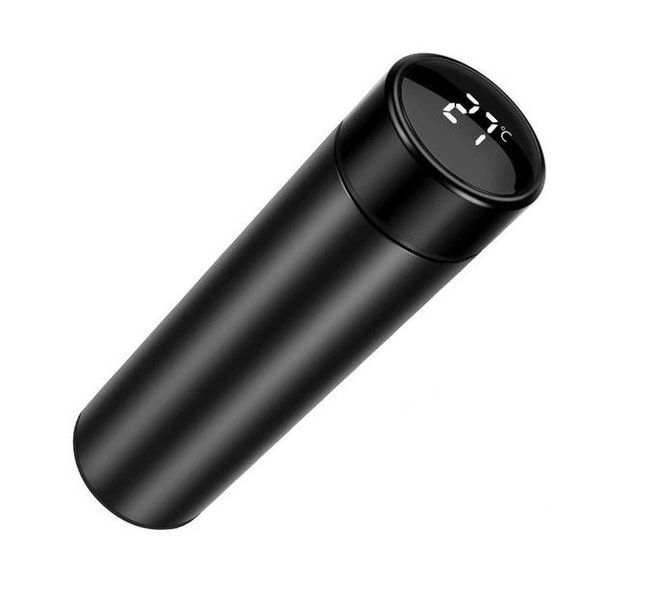 Premium Quality Stylish Black Travel Mug with Digital Temperature Display - 500ml