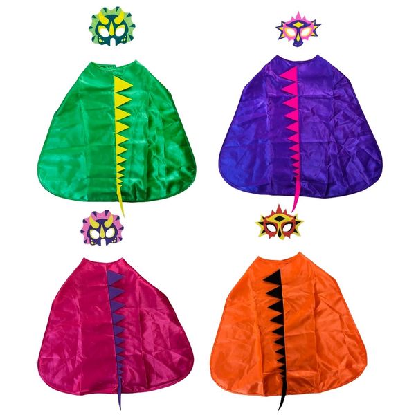 Kids Dinosaur Mask &amp; Cape Dress Up Set (Set of 4)