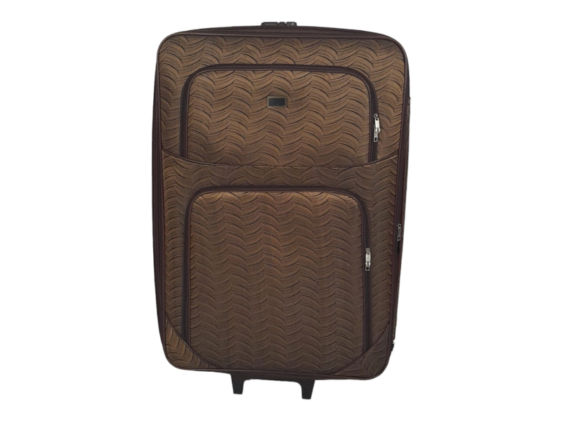 SMTE -Trolley 1 Piece Fabric Travel Luggage SpinnerBrown