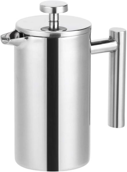 Stainless Steel Double-Wall French Press With Silicone Gasket Filter