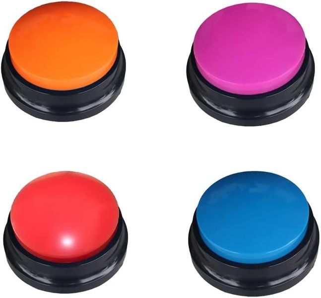 Pet Communication Button, Dog Traiourning Buzzer, Recording Sound Box-4 pcs