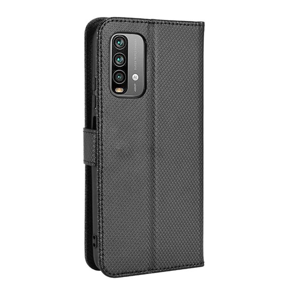Flip Cover Compatible With Redmi Note 9 Pro Diamond Patterned Leather Case