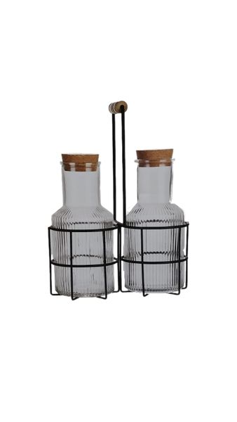 Storage Basket and Glass Milk water Bottle Jars With Lid