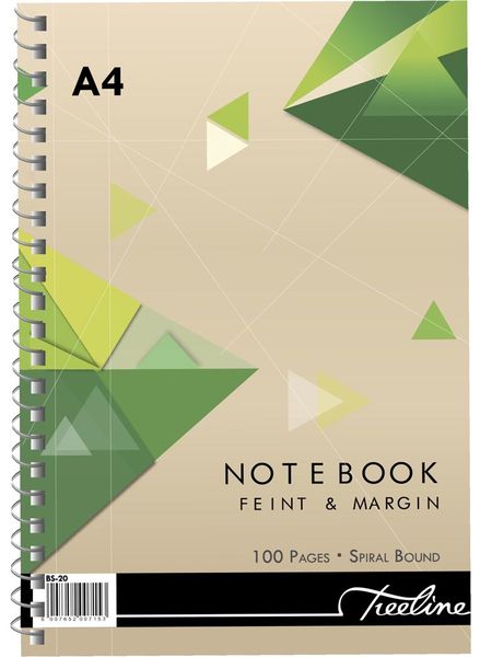 Treeline Spiral Note Book Side Bound A4 - Wiro 100pg - Pack of 10