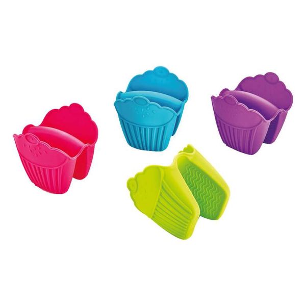Set of 4 Cupcake Heat Resistance Pinch Gloves - Multi-Color