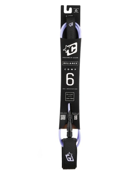 Creatures Pro 6 Surfboard Leash : Purple Haze Black