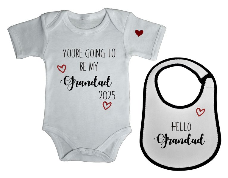 Your'e going to be my Grandad baby grow &amp; bib combo