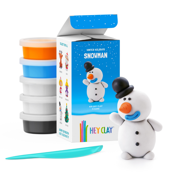 Hey Clay - Modelling Air-Dry Clay with Interactive App: Snowman, Christmas