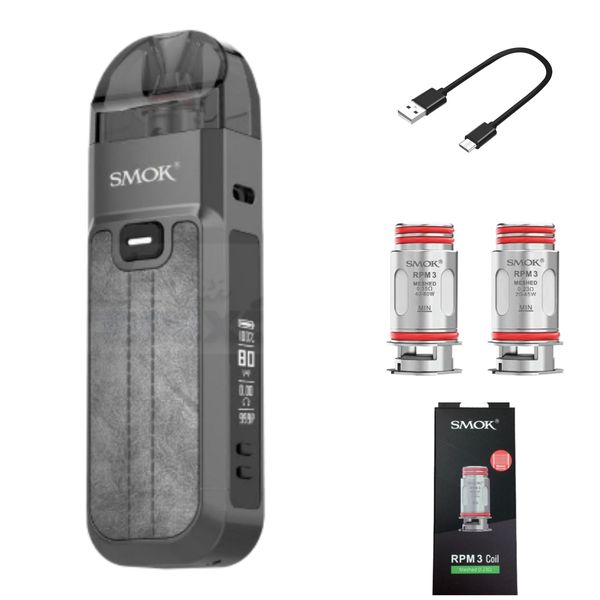 Smok Nord 5 Leather Series Pod System with RPM coils - MMF Combo (Grey)
