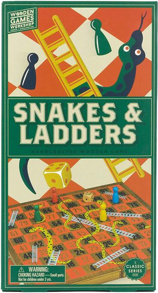 Snakes &amp; Ladders Wooden Board Game