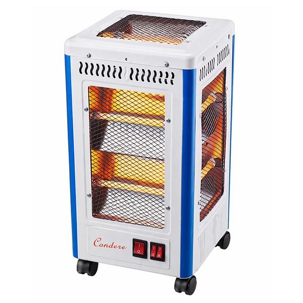 Condere 2000W Quartz Electric Heater - 5-Sided Heating, 360 Warmth,