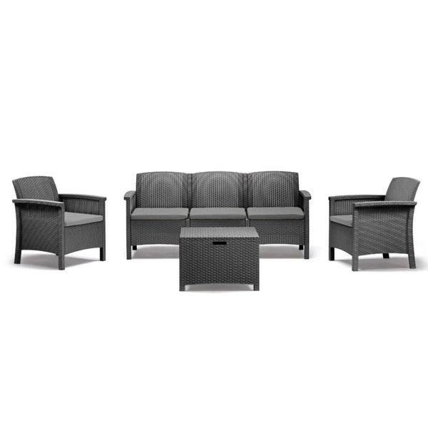 Econofurn Bica Venezia 5 Seater Rattan Outdoor Patio Lounge Set