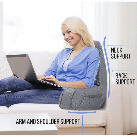 Simply Comfy Shredded Memory Foam Reading Pillow Back Rest Support Cushion