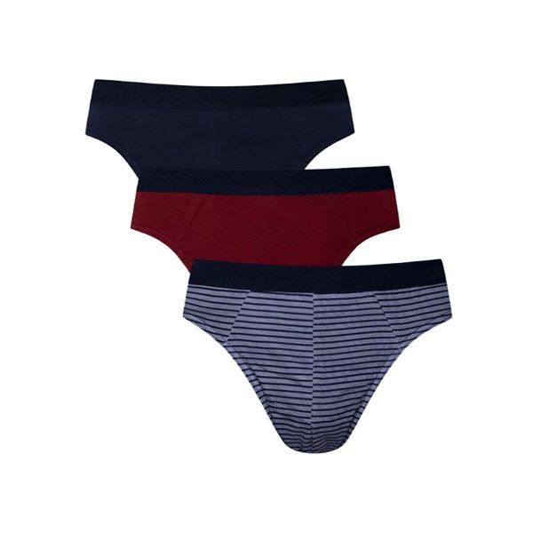 Secret Shield 3 Pack Briefs Navy And Burgundy Underwear