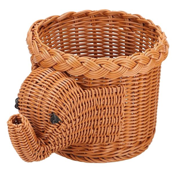 Kitchen Decor Elegant Woven Ratten Elephant Bread Basket - 22cm