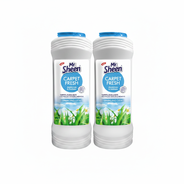Mr Sheen Carpet Deodorising Powder 600g - Sparkling Dew Scent - 2 Pack