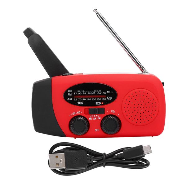 ABS Hand Cranking Generate Electricity Solar Charging LED Light AM/FM Radio