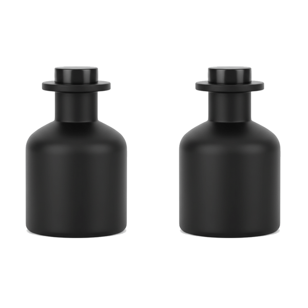 Glass Aromatherapy Empty Bottle - Matte Black - 50ml - 2 Pack
