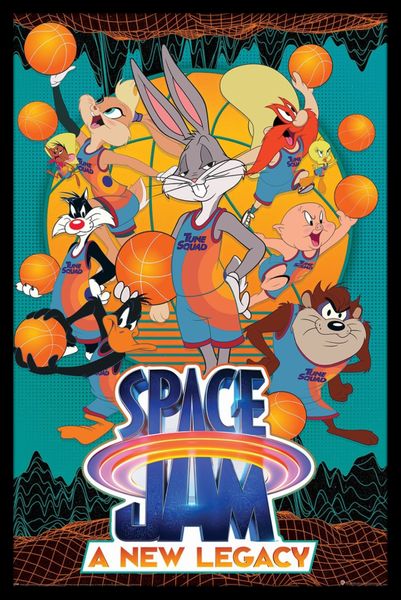 Space Jam 2 (A New Legacy) Poster with Black Frame