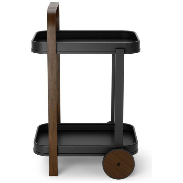 Umbra Bellwood Serving Cart Bar Trolley Black Walnut 2-Tier