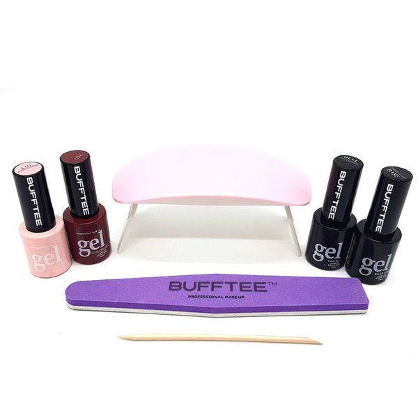 Small Gel Nail Polish Starter Kit and Mini UV LED Gel Nail Lamp