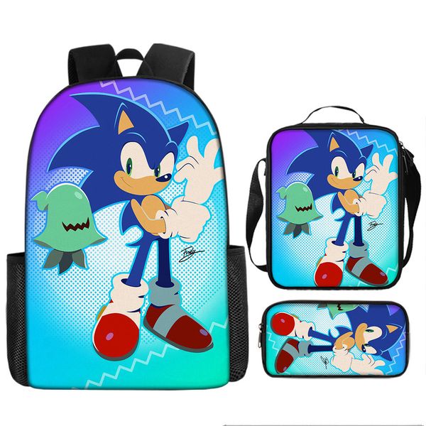 Backpack + Lunch Box + Pencil Case Sonic image