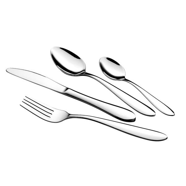 24 Piece Dinnerware set Colored Stainless Steel Cutlery Set - Silver