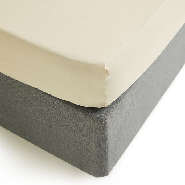 George &amp; Mason - 200 Thread Count Cotton Fitted Sheet - Natural