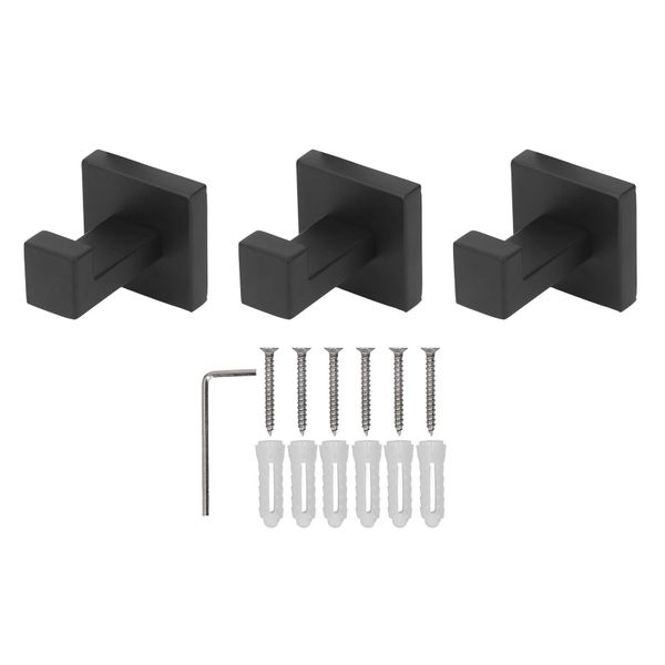 3 Pieces Stainless Steel Wall Hooks With Screws For Coats
