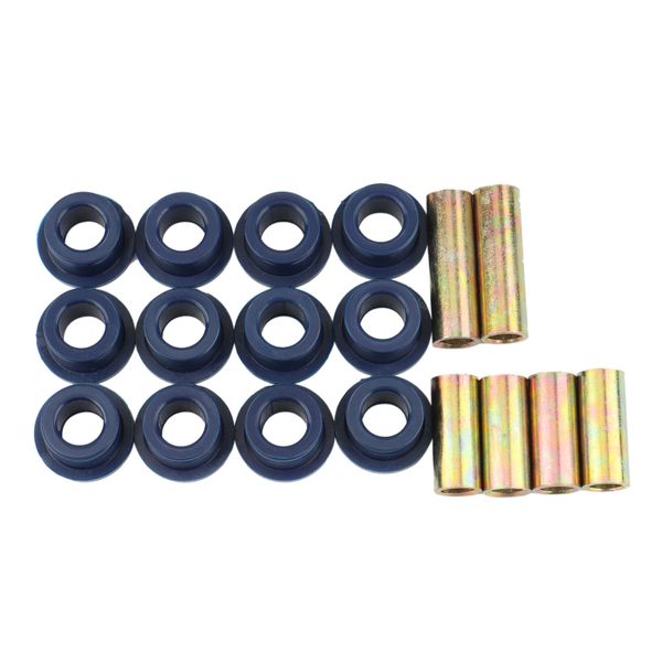 Front Lower Spring+Front Upper A Arm Suspension Bushing Kits Blue