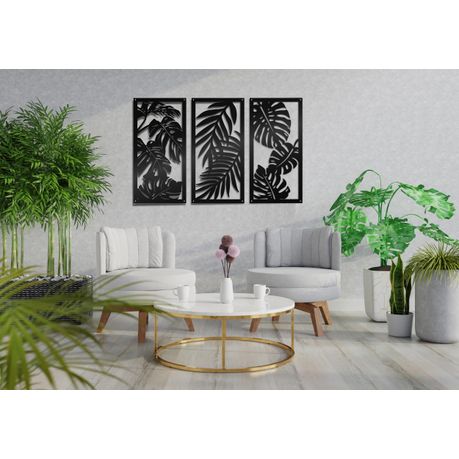 Tropical Leaves Raised Metal Wall Art Home Décor 131x81cm Unexpected Worx In South Africa Takealot Com - Home Decor Exterior Wall Art