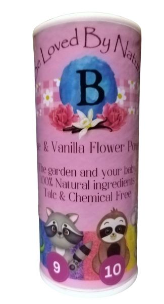Be Loved by Nature Natural Rose &amp; Vanilla Baby Flower Powder Talc free