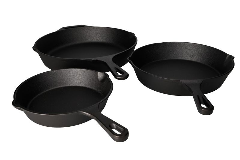 Danny Home Cast Iron Skillet Fry Pan Set 3pcs