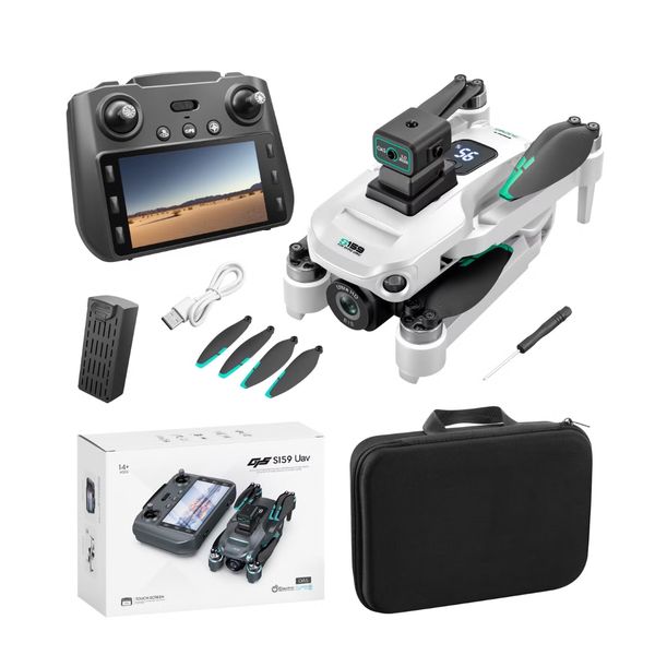 S159 Fpv GPS Drone 4khd Dual Cameras LED Large Screen RC Drone