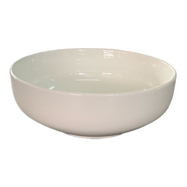 Bowl Flat Round White Porcelain - 23.5 x 8cm