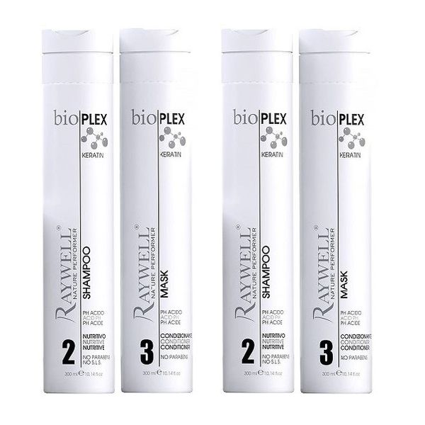 Raywell Bioplex Keratin Sulfate Free Shampoo &amp; Conditioner 300ml (2 Sets)