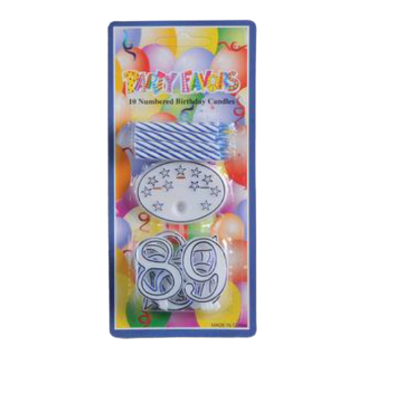 Crazy Party - 8 Pack Candles With Happy Birthday Sign And Numbers