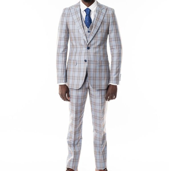 Men's Fane 3 Piece Suit - Marco Benetti - Blue