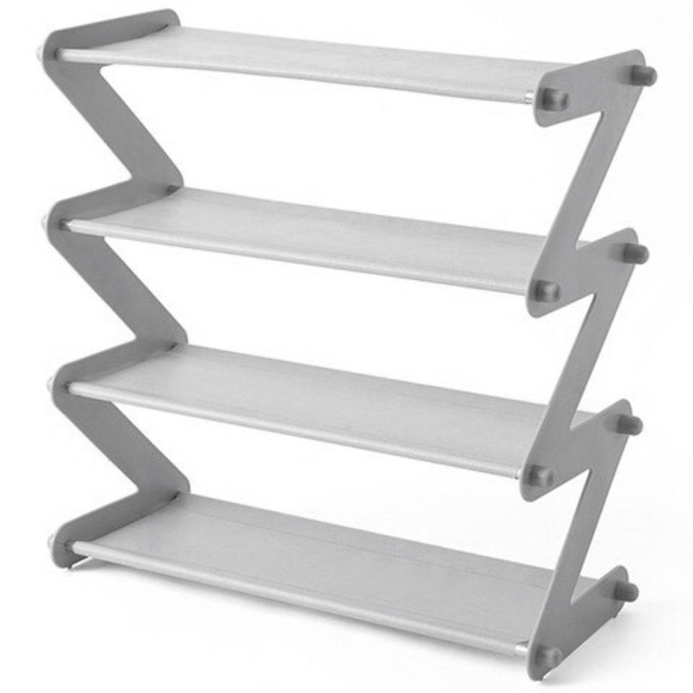 Stainless Steel 4 Layer ZShaped Mounted Shoe Rack Grey Shop Today