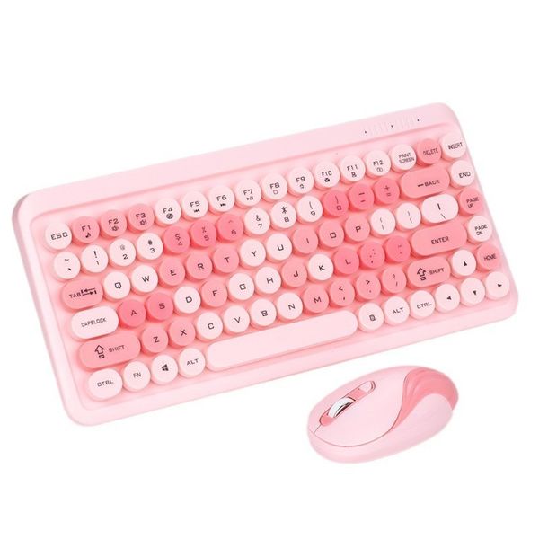 Portable Colorful Wireless Retro Typewriter Flexible Keyboard &amp; Mouse Set