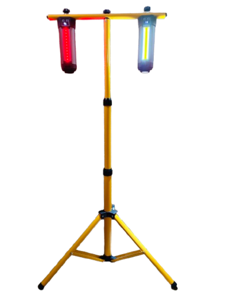 Dual-Head LED Work Light with Adjustable Tripod Stand