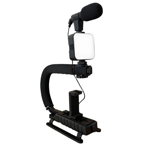Vloggers Smart LED Light Live Video Stand with Microphone-Q-ZJ010
