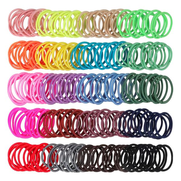 QYNIAL Multicolour Elastic Hair Ties for Baby Girls - 200 Piece