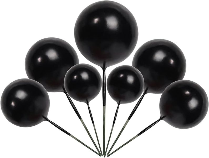 Cake Decorating Styrofoam Balls Black - 20 Pieces - Non-edible