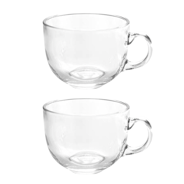 Large Capacity Glass Mugs - Set of 2