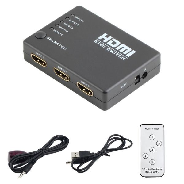 5-Port 1080p HDMI Switcher with Remote Control