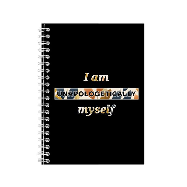 Am Myself A5 Notebook Spiral Lined Motivational Sayings Graphic Notepad 248