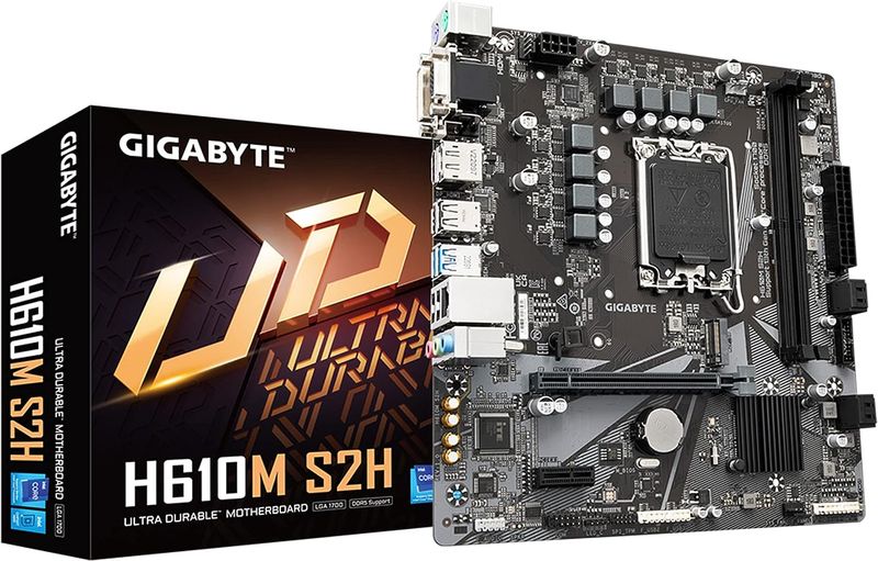 GIGABYTE H610M S2H - H610, Intel, LGA 1700, Micro ATX, DDR5 Motherboard