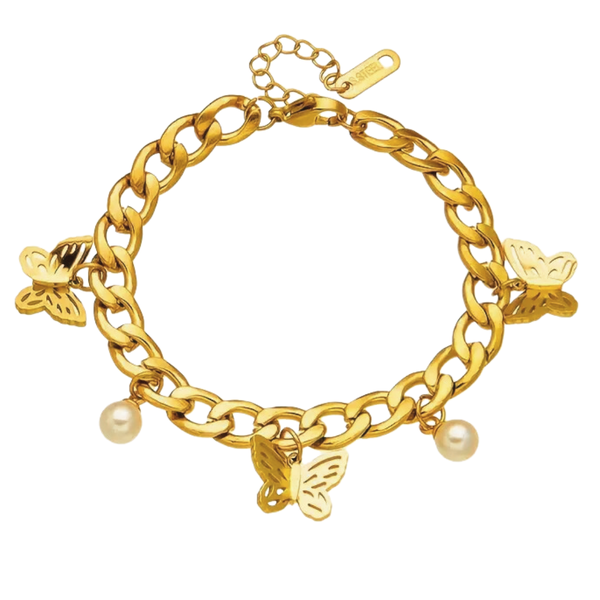 Urban iKon Elegant Butterfly Pearl Pendant Bracelet